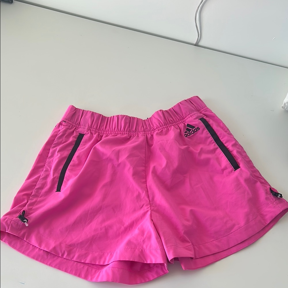 Adidas Pink Athletic Shorts Lightweight Quick-Dry